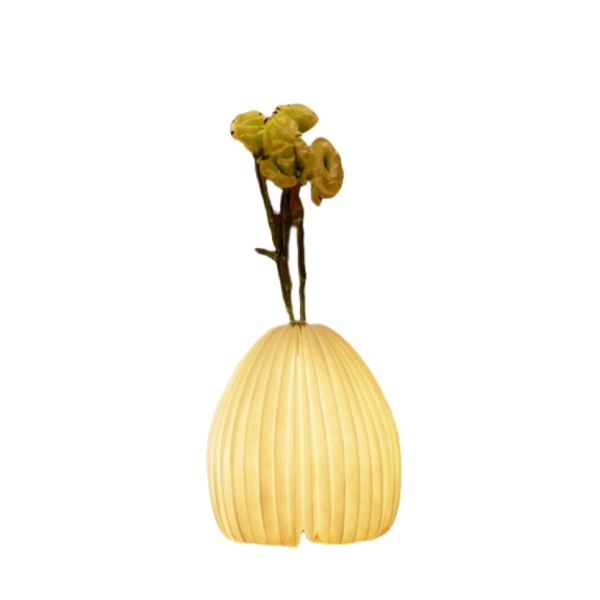 Modern E26 LED Rechargeable Folded Mushroom Paper Lamp Handmade