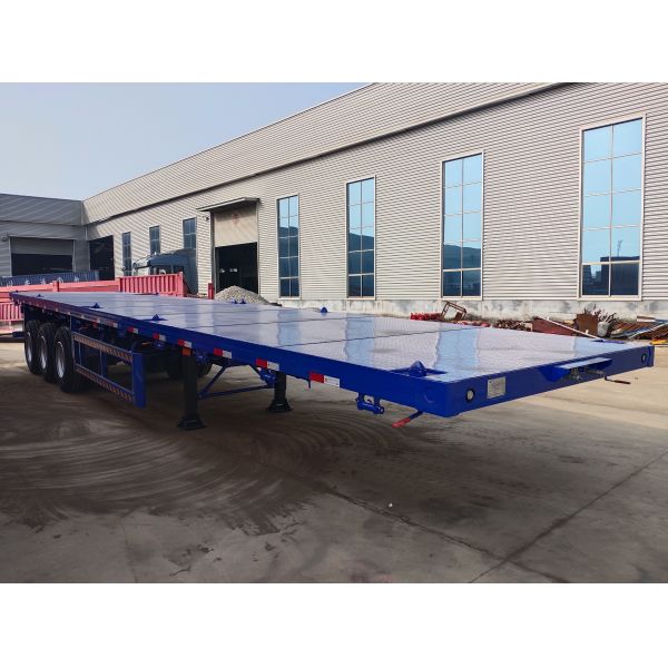 3Axle 13t Flat Bed Semi Trailer Heavy Load Flatbed Semi Truck Trailer Built for Hauling of Machinery and Oversized Cargo