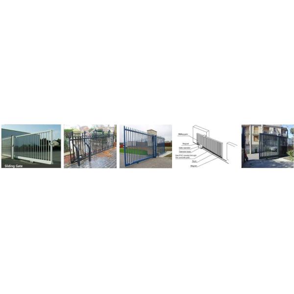 Decorative Courtyard Automatic Driveway Gates , Electric Metal Gates Heat Treated