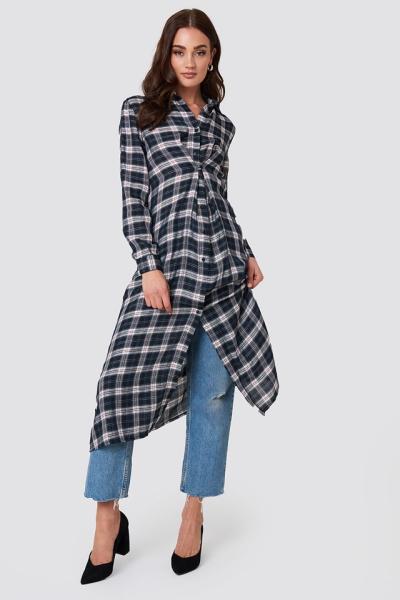 2019 chegadas novas mulheres assimétricas abotoadas do outono do vestido do azul de vestido da camisa