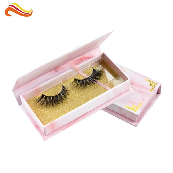 Cosmetic Paper Pink Eyelash Packaging Box Cardboard CMYK Color For Lashes