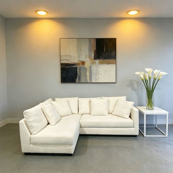 Hotel Furniture Wooden Frame With Fabric Sofa Set Modern Living Room Villa Apartment Art Hall Straight Sofa