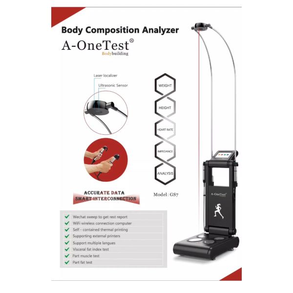 BMI Scanner Health Body Skin Analyzer Weight Height Skin Fat Composition Printer