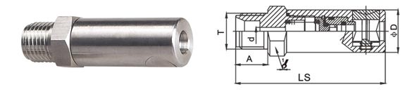 Semi - Automatic Hydraulic Quick Release Coupling Press Button LSQ-AN In SS304