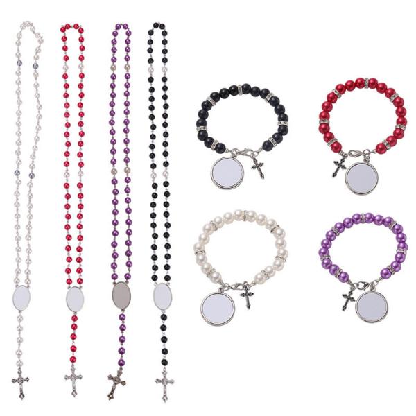 DIY Photo Insert Sublimation Rosary Beads Necklace Custom Rosary Necklace