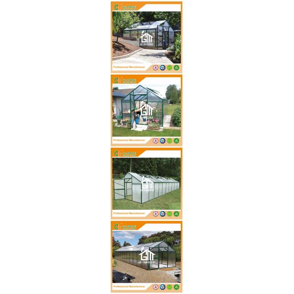 Aluminum Greenhouse-Titan series-406X306X243CM-Green/Black Color-10mm thick PC