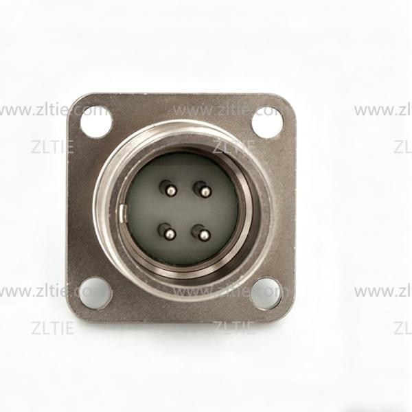 2РМГ14БПН4Ш1Е2 2PM Russian Connector Shell Size 14 4 Pin Flange Male Socket, Sealed Type, With non-shielded Straight Back Shell