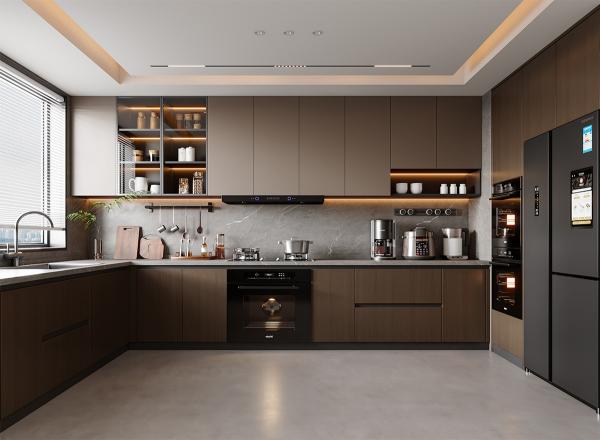 Bibliothèque combinée en laque blanche, armoires de cuisine en bois, armoire de cuisine modulaire