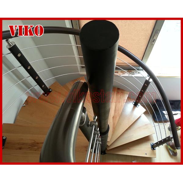 Spiral StaircaseVH19S  Carbon Steel  PVC Tread Beech 304 Stainless Steel   Stainless Steel Stair Handrail Railing Glass