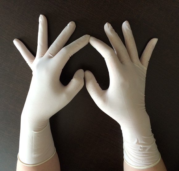 7.5 Medium Extra Long Latex Gloves Elbow Length Micro Powder Free Sterile