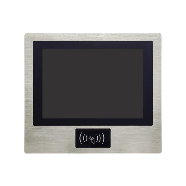 PC industriel RFID avec écran tactile capacitif étanche IP65 de 12,1 pouces, boîtier en acier inoxydable, 1000 nits, I5-8250U