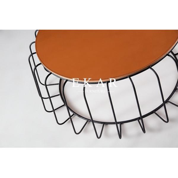 Living Room Modern Fashion Design Stainless Steel Frame Round Coffee Table