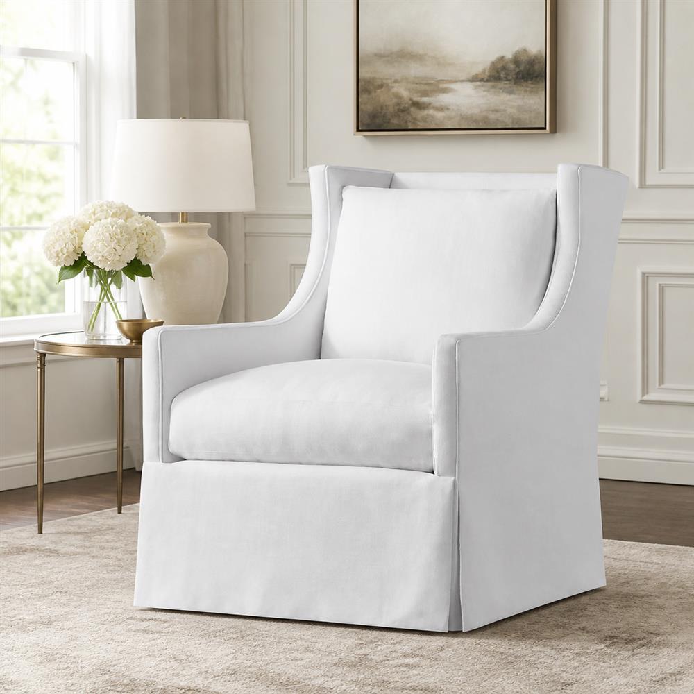 Transitional Skirted Wingback Accent Chair, Single Seat – LG-5002