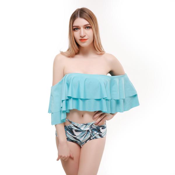 Bikini set Double-deck flouncing Swimsuit Push Up Bathing Suit sexy Women