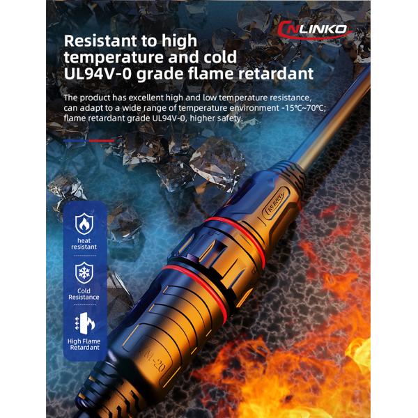 Cnlinko YM 20 3 Pin Overmolded Plastic and Wire Circular IP68 Waterproof Connector