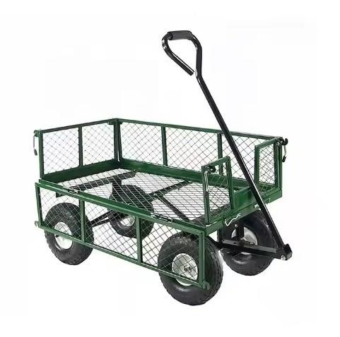 Iron Folding Garden Cleaning Cart with 17KGS Weight Capacity and Heavy Duty Construction