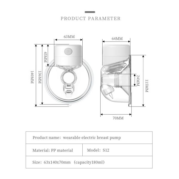 Пищевой PP Силиконовый медицинский грудный насос Беспроводной грудный насос для кормящих матерей