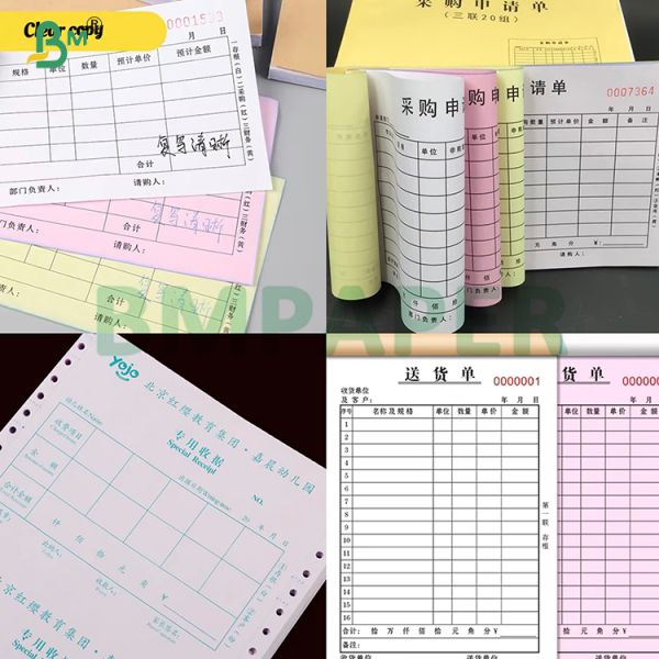 65gsm Smooth Multi - Color Copy Carbonless Receipt Bill Paper
