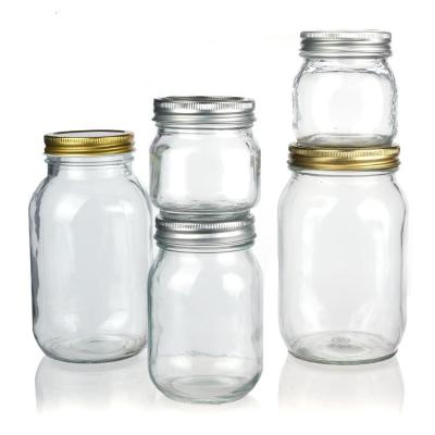 Wholesaler Mason Jars Food Storage Glass Mason Jars Kitchen Food Preservation Glass Jar With Metal Airtight Lids