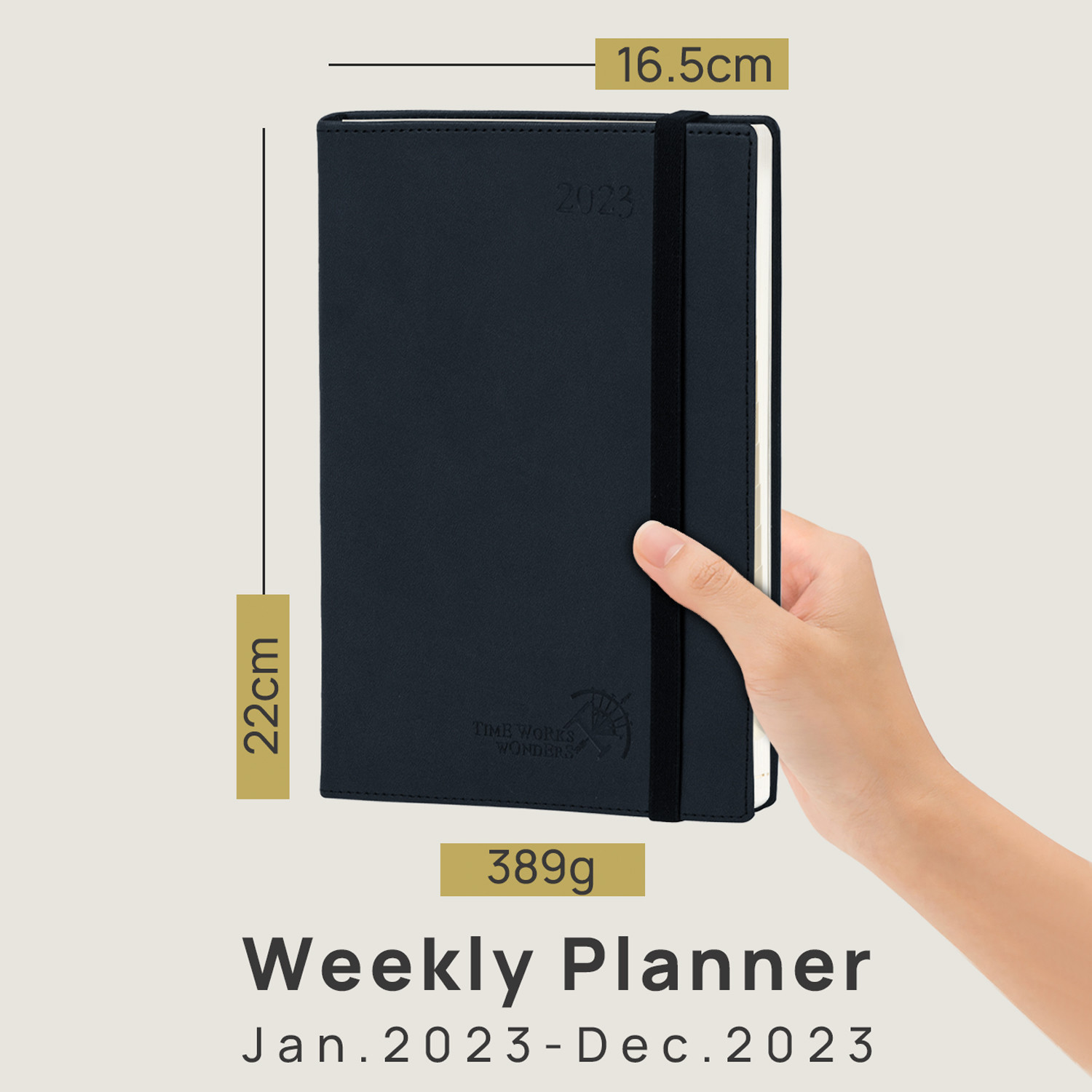 Black Weekly Planner 2023 6,5 X 8,5 дюймов Мягкая обложка на заказ