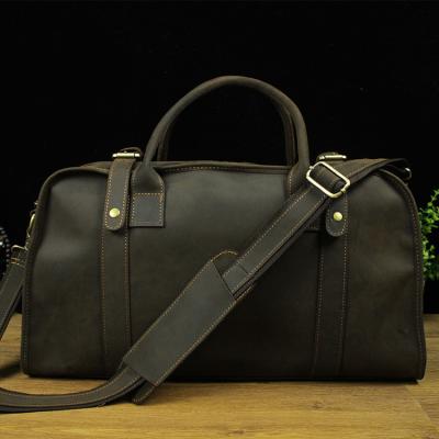 Saco de couro de couro real da bagagem de Crazy Horse dos sacos de Duffel para o curso LB02