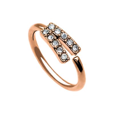 8mm aro dobro de 18 gemas de Rose Gold Nose Ring Clear do calibre para o presente