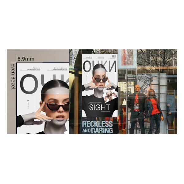 Window Digital Advertising Screen 65 Inch High Brightness 1500cd/m2