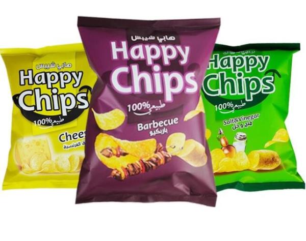 Custom Food Popcorn Potato Chips three side seal pouch for Snack