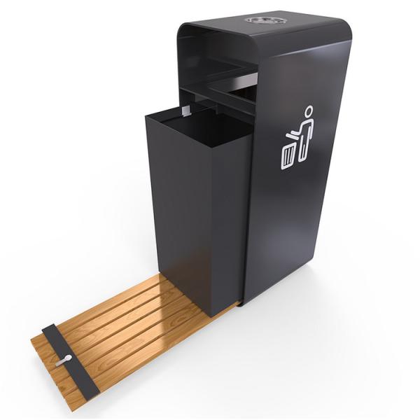 Customized Factory Outlet Outdoor Recycling Bin Garden Park 3 Compartments Wooden Waste Bin Rectangular Shape WPC Trash Bin