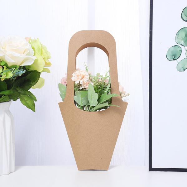 На заказ цвет Приемлемый Рукотворный цветоносец Букет Упаковка Kraft Paper Bag For Flower