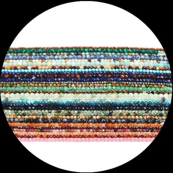 Origen Collares Gemas Perlas Prehnita Lapiz Lázuli Mini Facetado Filamentos de perlas sueltas adecuadas para diversos colores