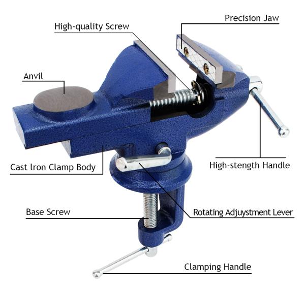Тиски таблицы 3 дюймов всеобщие основание шарнирного соединения 360 градусов быстрое регулируют