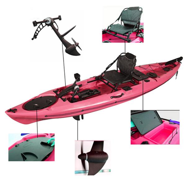 180kgs Fishing Pedal Kayaks Rotomolded Polyethylene Single Sit On Top