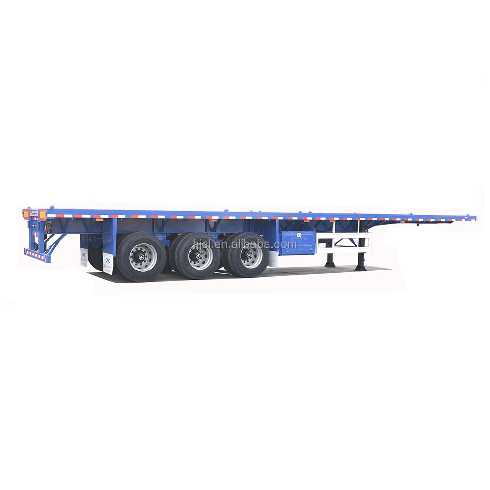Transport 20ft 40ft Container with 3 Axles 60 Tons 80 Ton Flatbed Trailer Best Choice
