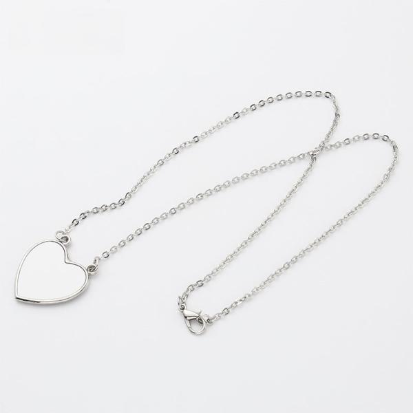 Custom Love Heart Shaped Necklace Sublimation Memorial Necklace Blanks