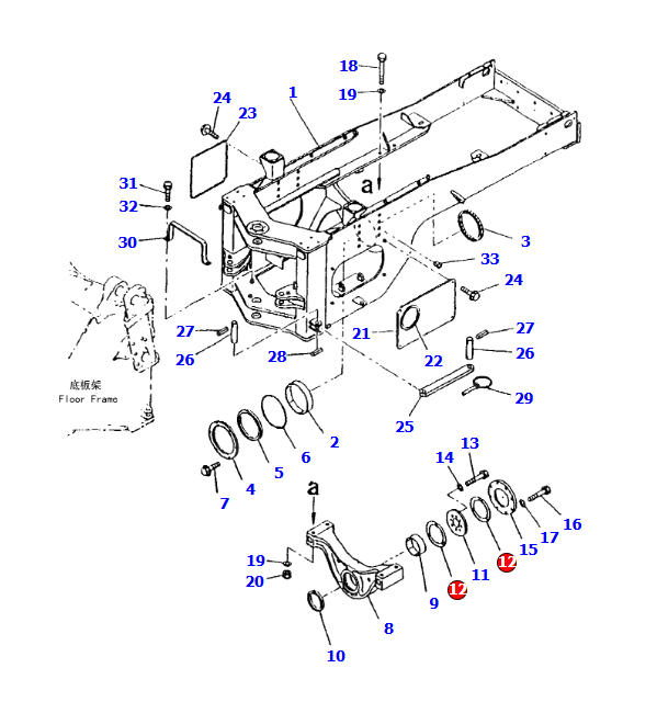 Komatasu Loader  WA400 WA420-3 WA470-3 WA380 Rear Frame Washer Thrust 424-46-12182  4244612182