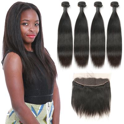 Soft 9A Indian Human Hair Bundles , Virgin Indian Hair Closures Bleached Knots