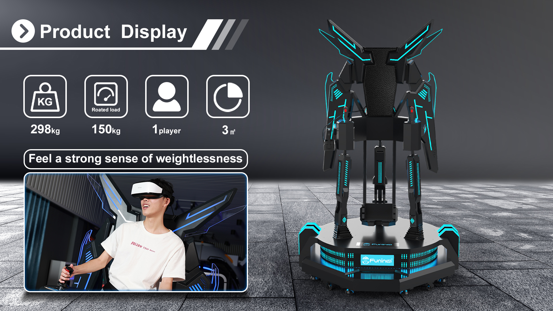 Номинальная нагрузка 150kg стоит вверх имитатор полета VR в парке атракционов