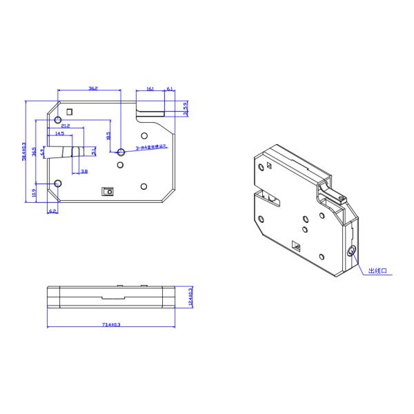 Длина стопорного штифта провода 26mm титана случая DC черного замка 12V шкафа цвета электрического стальная