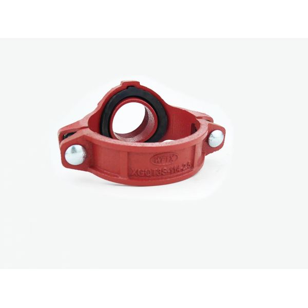 Ductile Iron Pipe Clamp with EPDM Gasket and Red Epoxy Paint Coating for Up to 1.6 MPa Pressure