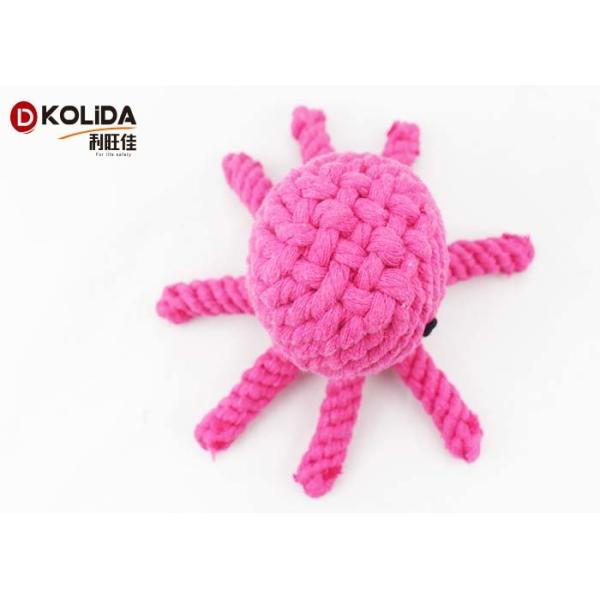 Safe Material Tough Dog Toys Pink Colors Washable For Teething Tug War