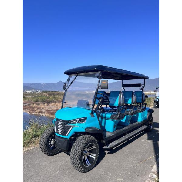 Модная электрическая тележка для гольфа для экскурсий на открытом воздухе на бездорожной местности с передним диском и задним барабанным тормозом