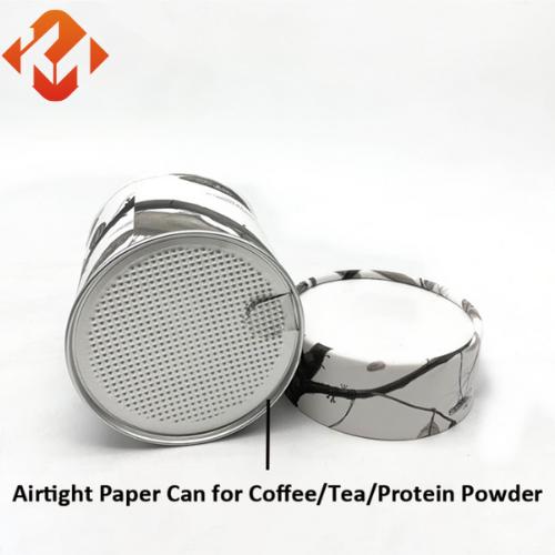 Peel Off Lid Easy Open Cylinder Kraft Paper Canister Can Cardboard Tube Paper Packaging Custom Design