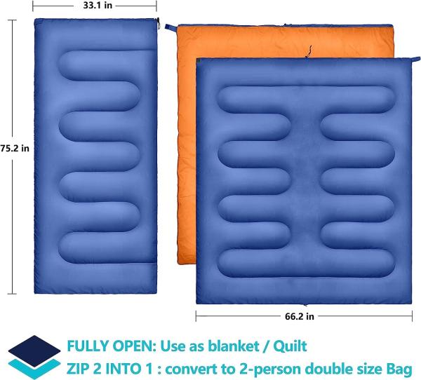 Ultralight Sleeping Bag, Backpacking Sleeping Bag for Adults Youth - Compact Lightweight Waterproof - 3 Season Cool
