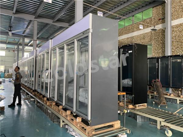 Fan Cooling Chiller Soft Drink Showcase Supermarket Glass Door Refrigerator Display Case