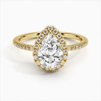 925 Sterling Silver Halo White Gold Plated Engagement Rings