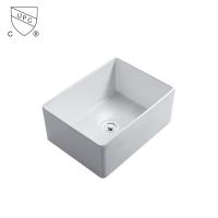 24 In Undermount Single-Bowl Farmhouse Kitchen Sink With Tall Apron White Porcelain