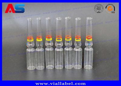 Ampola transparente clara do vidro 1ml da cor com anéis decorados