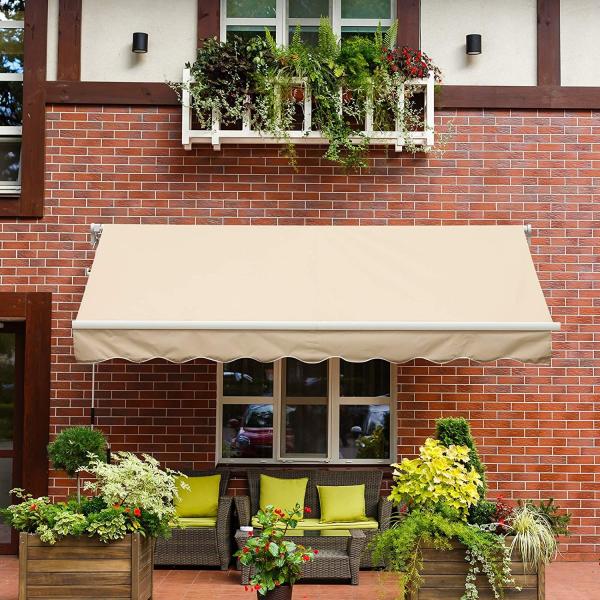 Awnings for Patio Folding Car Protection Outdoor Patio Deck Awnings with Crank Handle Manual Awning For Window Door