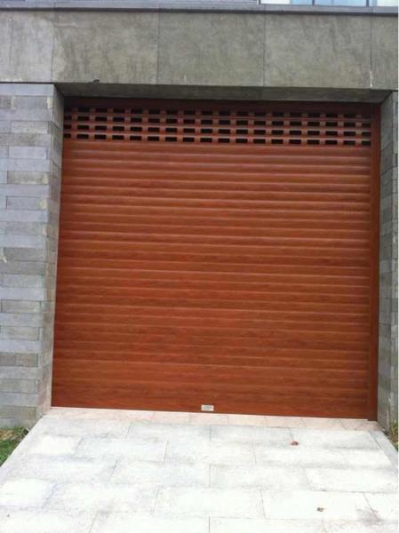 Puerta de persiana de aluminio de grano de madera HA80 80 mm de ancho